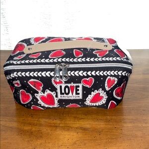 Brighton Love Cosmetic Bag - Black and Red Hearts